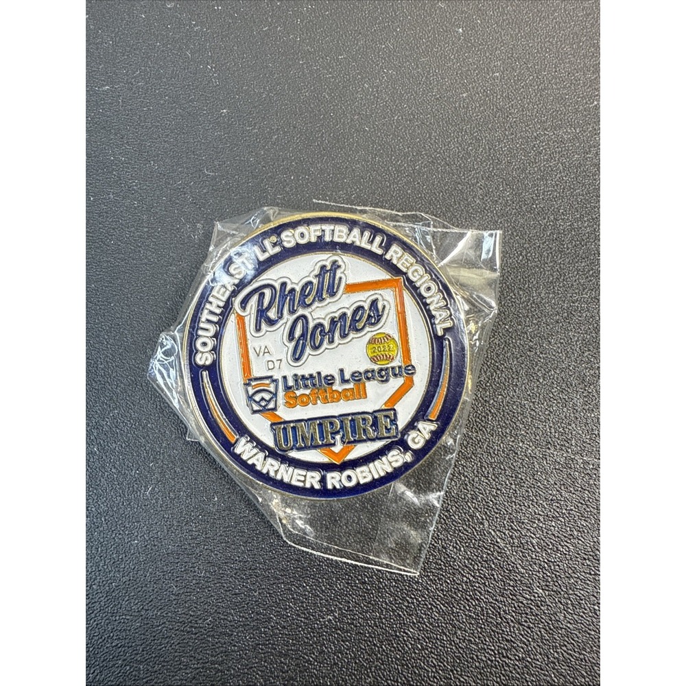 2022 Rhett Jones Umpire Pin SE Little League Softball VA D7 Warner Robins GA - Picture 1 of 3